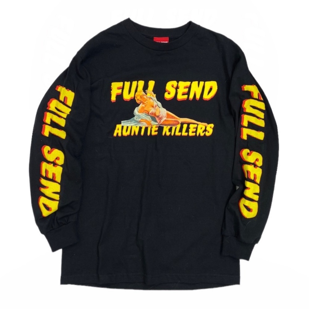 Full Send Auntie Killer Black Long Sleeve shirt size M